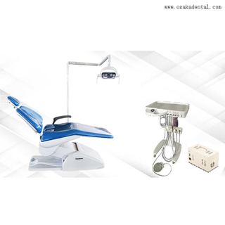 كرسي أسنان بسيط للعيادة مع ضاغط الهواء المحمول ووحدة عربة متحركة محمولة